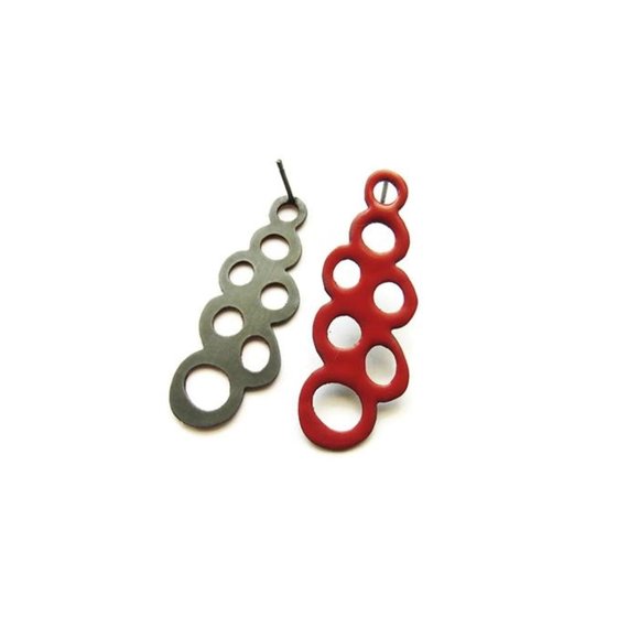 Handmade in SPAIN - Sterling Silver, Openwork Circle Post Earrings - Picture 5 of 5